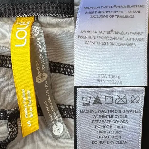 Lole Women's Black & Gray Geometric Sheer Side Activewear 7/8 Leggings Size S - Picture 12 of 13